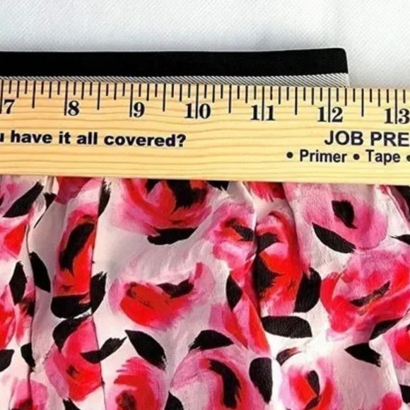 Kate Spade ♠️ | Midi Skirt The Rules Womens Size 0 XS 100% Silk Pink Floral Rose - Picture 9 of 10